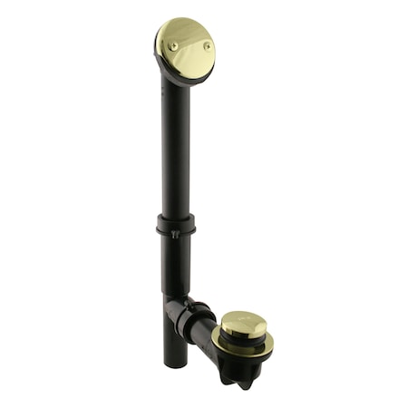 Westbrass Black 1-1/2" Tubular Tip Toe Bath Waste in Polished Brass 593144-01